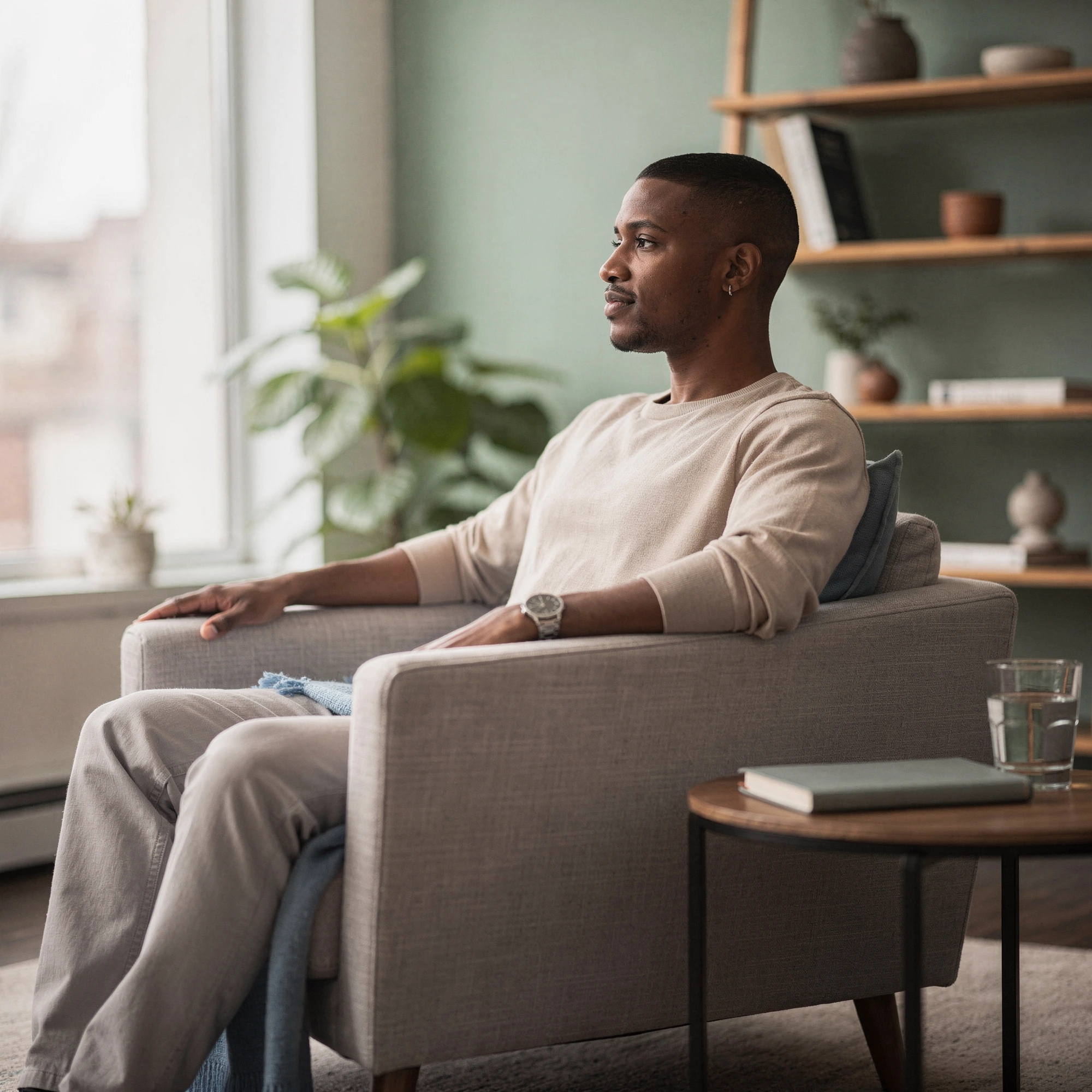 Man seated in an armchair – psychiatrist in Norristown, PA